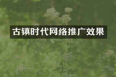 古镇时代网络推广效果