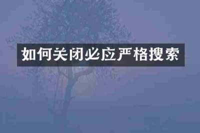 如何关闭必应严格搜索