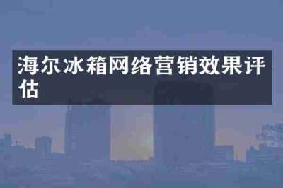 海尔冰箱网络营销效果评估