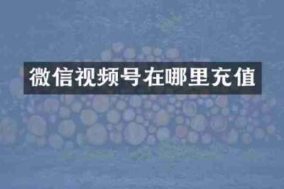 微信视频号在哪里充值