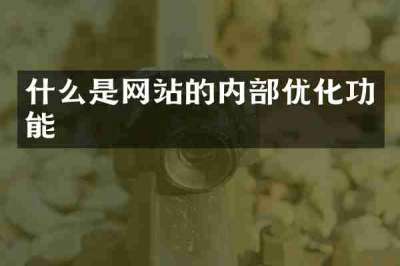 什么是网站的内部优化功能