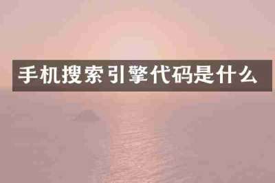 手机搜索引擎代码是什么