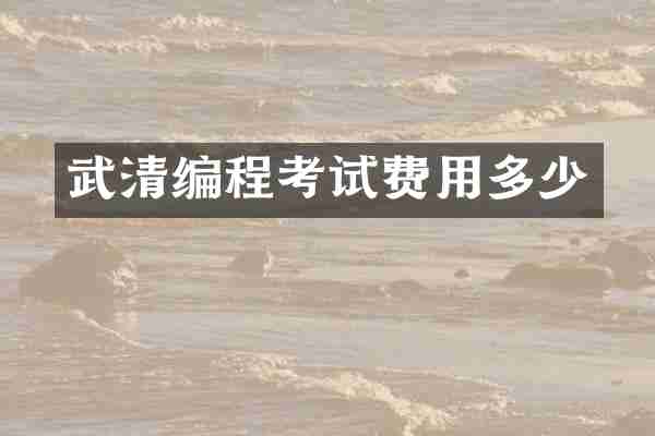 武清编程考试费用多少