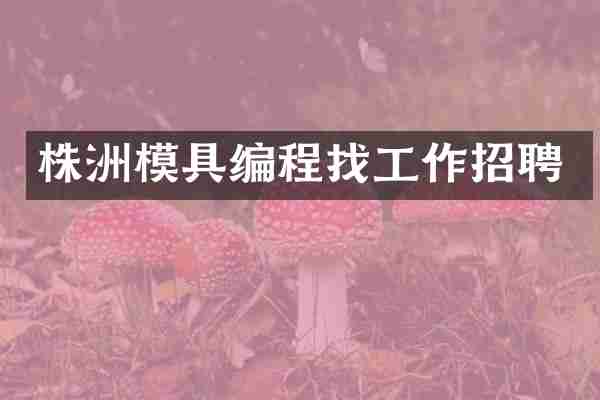 株洲模具编程找工作招聘