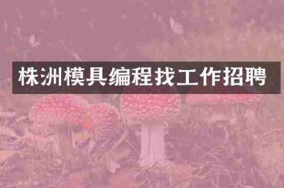 株洲模具编程找工作招聘