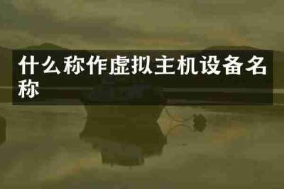 什么称作虚拟主机设备名称