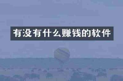 有没有什么赚钱的软件