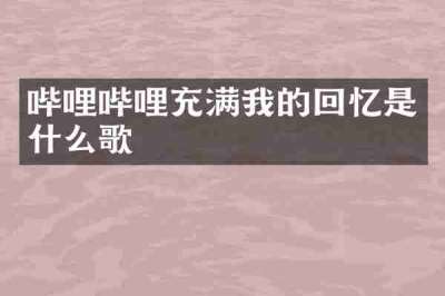 哔哩哔哩充满我的回忆是什么歌