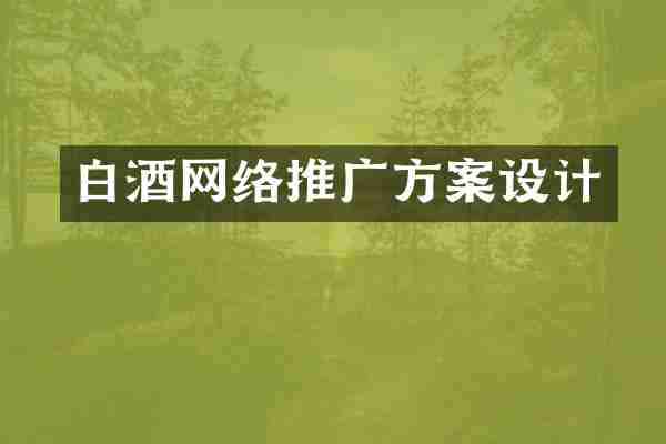 白酒网络推广方案设计