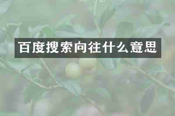 百度搜索向往什么意思