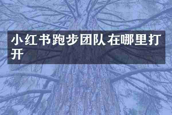 小红书跑步团队在哪里打开
