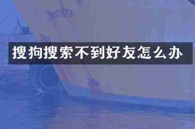搜狗搜索不到好友怎么办