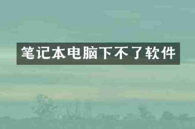 笔记本电脑下不了软件