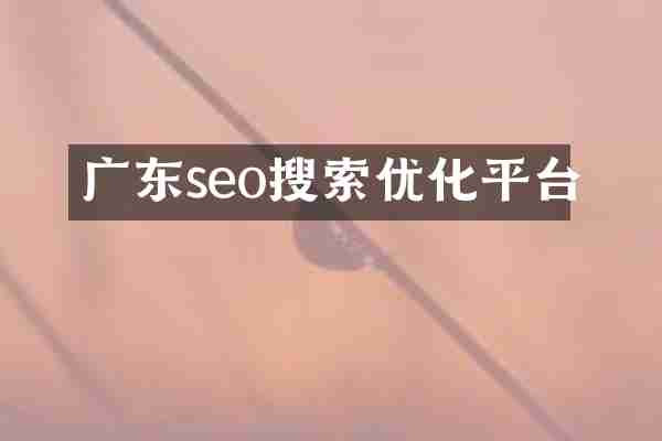 广东seo搜索优化平台
