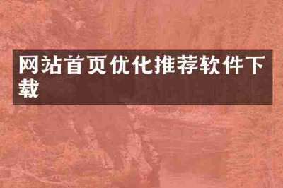 网站首页优化推荐软件下载