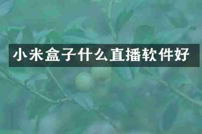 小米盒子什么直播软件好
