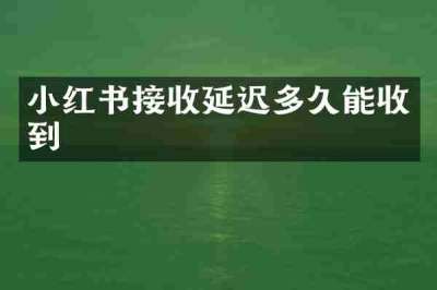 小红书接收延迟多久能收到