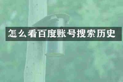 怎么看百度账号搜索历史