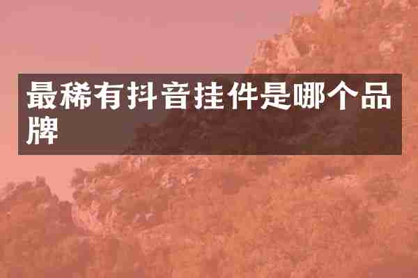 最稀有抖音挂件是哪个品牌