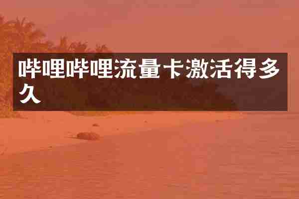 哔哩哔哩流量卡激活得多久