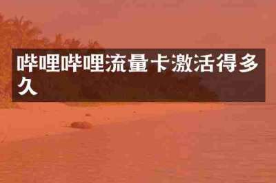 哔哩哔哩流量卡激活得多久