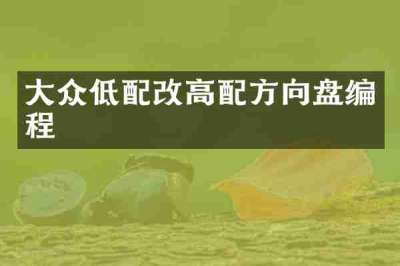 大众低配改高配方向盘编程