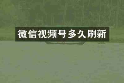 微信视频号多久刷新