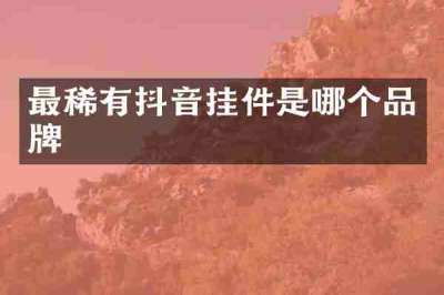 最稀有抖音挂件是哪个品牌