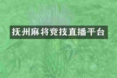 抚州麻将竞技直播平台