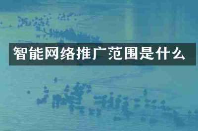 智能网络推广范围是什么