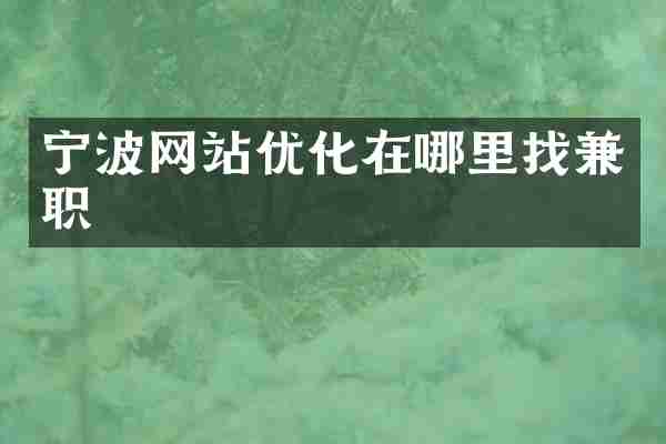 宁波网站优化在哪里找兼职