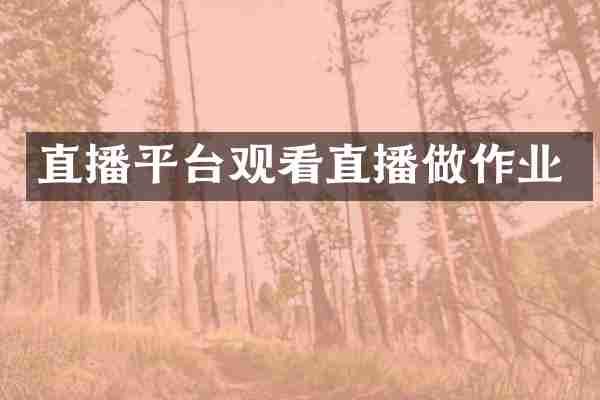 直播平台观看直播做作业