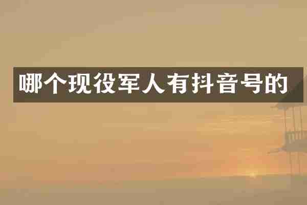 哪个现役军人有抖音号的