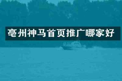 亳州神马首页推广哪家好