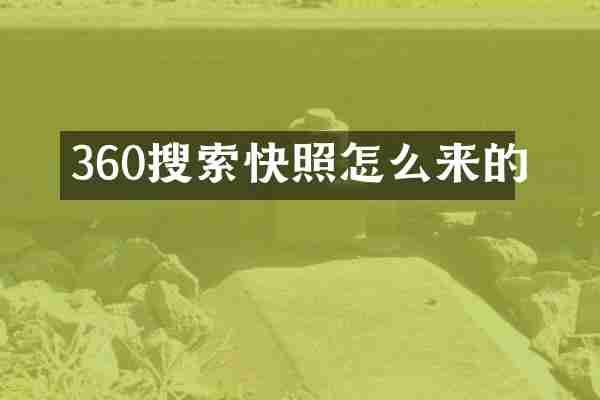 360搜索快照怎么来的