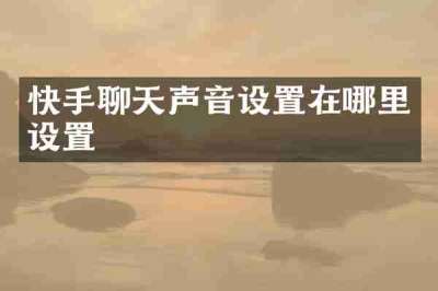 快手聊天声音设置在哪里设置