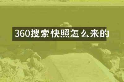 360搜索快照怎么来的