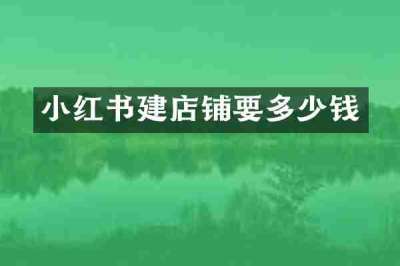 小红书建店铺要多少钱