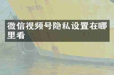 微信视频号隐私设置在哪里看