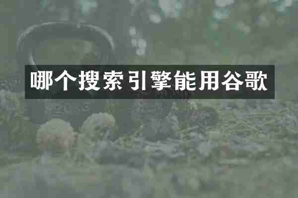 哪个搜索引擎能用谷歌