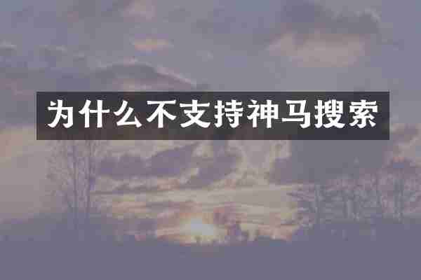 为什么不支持神马搜索
