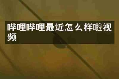 哔哩哔哩最近怎么样啦视频