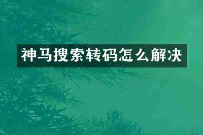 神马搜索转码怎么解决