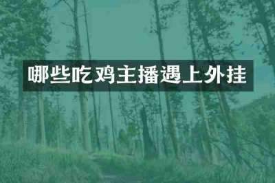 哪些吃鸡主播遇上外挂