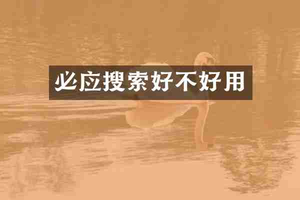 必应搜索好不好用