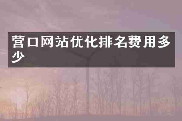 营口网站优化排名费用多少