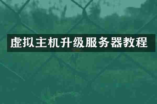 虚拟主机升级服务器教程