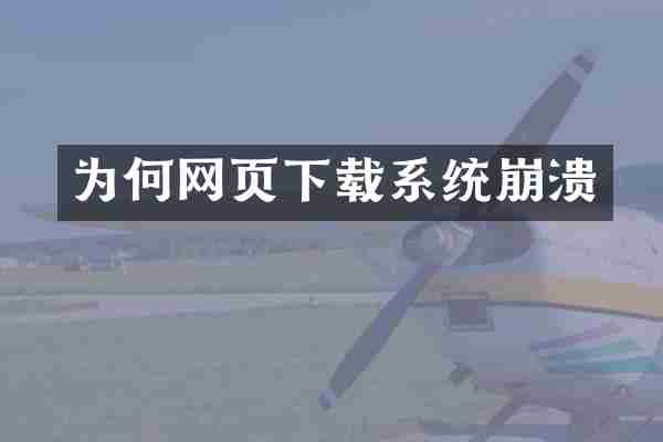 为何网页下载系统崩溃