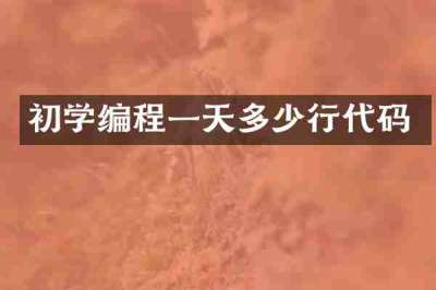 初学编程一天多少行代码