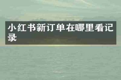 小红书新订单在哪里看记录